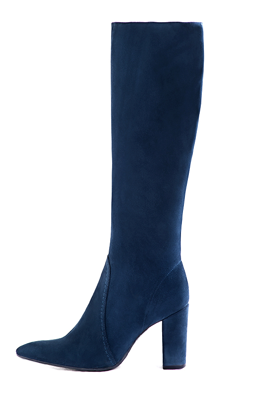 French elegance and refinement for these navy blue feminine knee-high boots, 
                available in many subtle leather and colour combinations. Record your foot and leg measurements.
We will adjust this pretty boot with zip to your measurements in height and width.
You can customise your boots with your own materials, colours and heels on the 'My Favourites' page.
To style your boots, accessories are available from the boots page 
                Made to measure. Especially suited to thin or thick calves.
                Matching clutches for parties, ceremonies and weddings.   
                You can customize these knee-high boots to perfectly match your tastes or needs, and have a unique model.  
                Choice of leathers, colours, knots and heels. 
                Wide range of materials and shades carefully chosen.  
                Rich collection of flat, low, mid and high heels.  
                Small and large shoe sizes - Florence KOOIJMAN